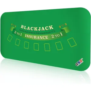 70"x35" Casino Blackjack Layout Mat with Carrying Bag Non-Slip